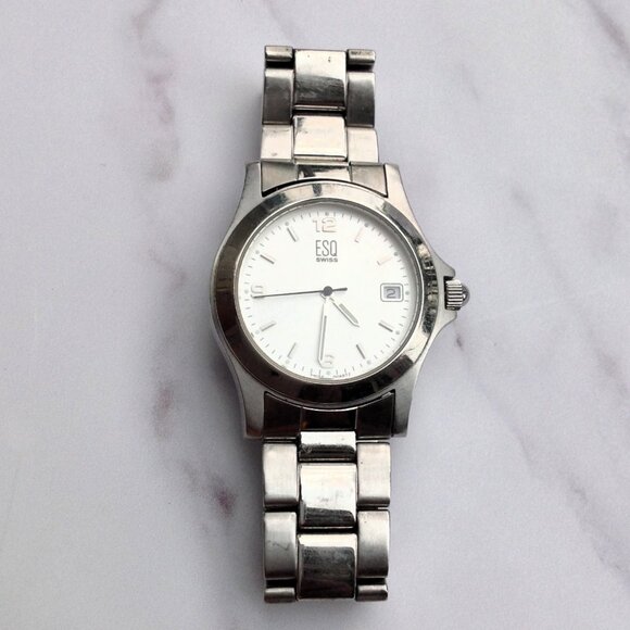 ESQ Movado Swiss Date Window Watch  E5063 Classic Styling - Picture 5 of 14